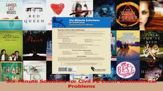 PDF Download  SixMinute Solutions for Civil PE Exam Geotechnical Problems Read Full Ebook
