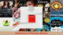 Read  Dictionary of German Names EBooks Online