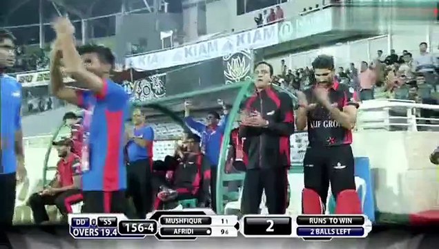 Shahid Afridi hits 2 sixes in a row to win the match for Sylhet Stars BPL 2015