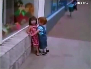 child kissing on the road very nice