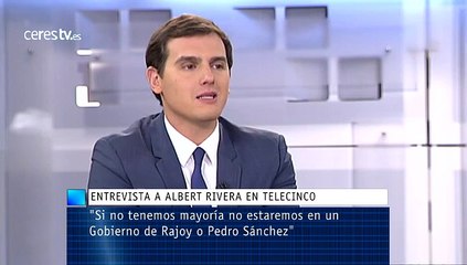 Rivera: "Si no tenemos mayoría no estaremos en un Gobierno de Rajoy o Pedro Sánchez"