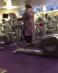 What the hell this Aunty is up to    Gym