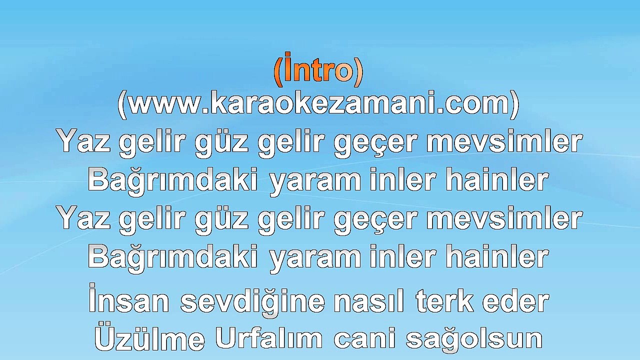 Toprak - Cani Sağolsun Urfalım - (2010) TÜRKÇE KARAOKE