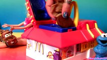 Play Doh McDonalds Restaurant Playset With Cookie Monster Barbie Mold Burgers Fries McNug