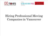 Hiring Professional Moving Companies in Vancouver