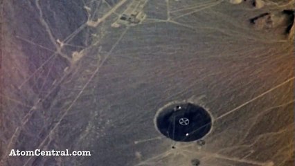 Aerial view of an atomic bomb explosion