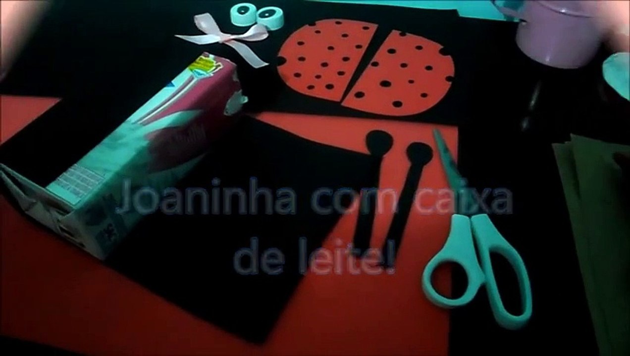 Reciclagem com caixa de leite   Joaninha   Espa...