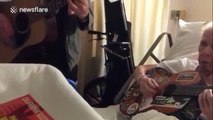 Famous guitarist George Cole jams with his old guitar teacher in hospital