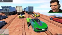 DODGE THE FLYING TRUCKS! (GTA 5 Funny Moments)