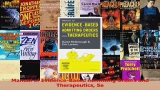 Manual of EvidenceBased Admitting Orders and Therapeutics 5e Download