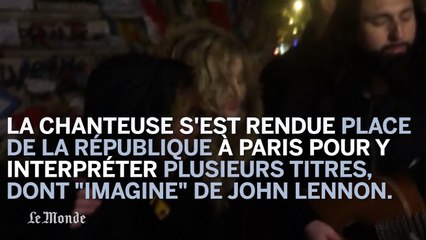Madonna chante "Imagine" place de la République
