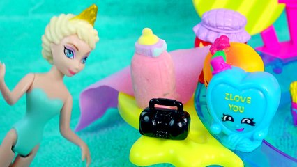 Disney Frozens Queen Elsa Pool Party with Shopkins from Season 1, 2, 3 + Limited Edition