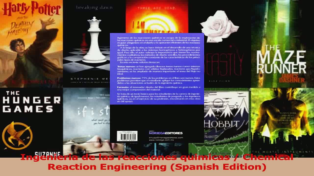 PDF Download  Ingenieria de las reacciones quimicas  Chemical Reaction Engineering Spanish Edition Read Full Ebook