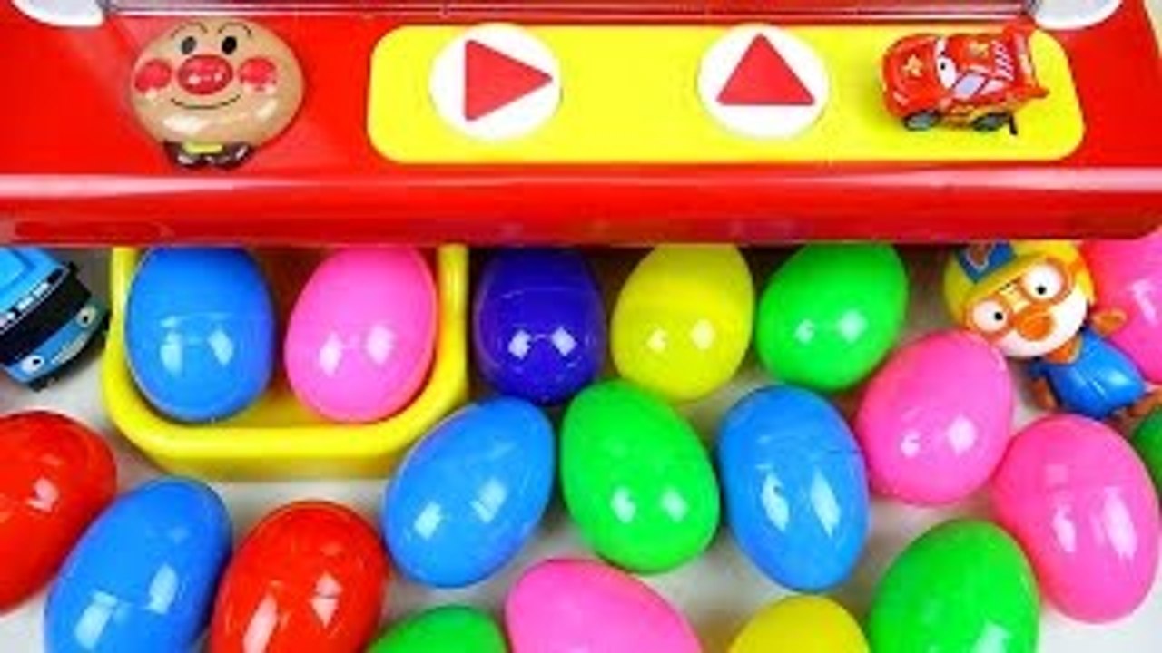Surprise eggs & toys Crane game Cars Tayo Poror...