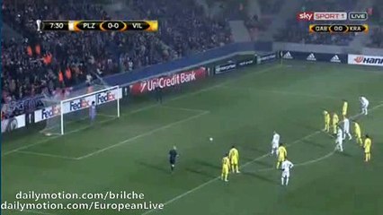 Daniel Kolar Penalty Goal Viktoria Plzen 1 - 0 Villarreal (Europa League) 2015
