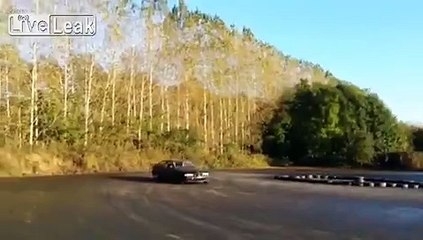 Man gets too close to drifting car and pays the price