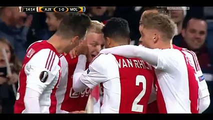 Donny van de Beek Goal - Ajax 1 - 0 Molde (Europa League) 10-12-2015
