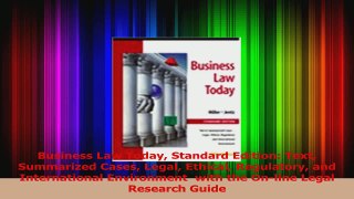 PDF Download  Business Law Today Standard Edition Text Summarized Cases Legal Ethical Regulatory and Download Full Ebook