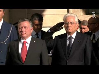 Roma - Mattarella incontra il Re e la Regina di Giordania (09.12.15)