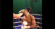 Watch actor Michael B Jordan get knocked out for real in the boxing ring filming Creed