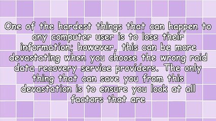 Important Points In Choosing Raid Data Recovery Services 2015