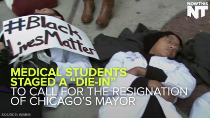 Chicago Med Students Stage A "Die-In" To Demand Resignation Of Mayor Emanuel