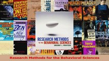 Research Methods for the Behavioral Sciences PDF