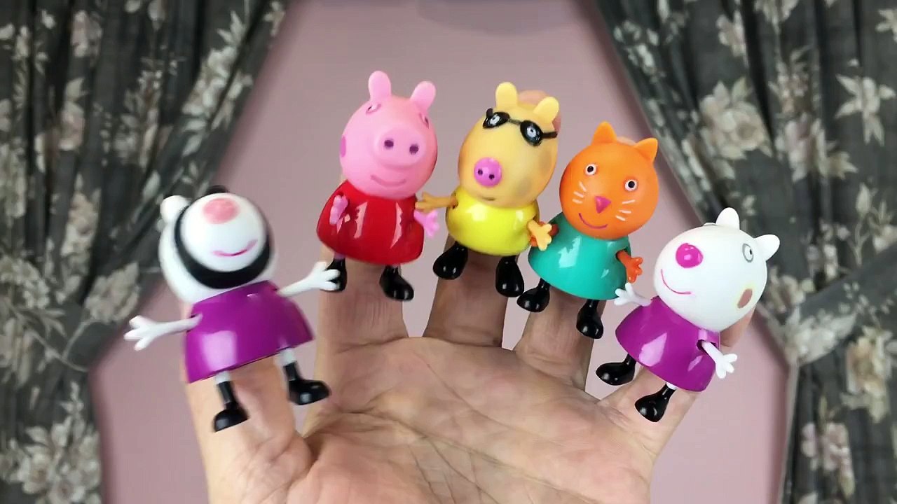 Peppa Pig Friends Finger Family Nursery Rhyme Suzy Sheep Peppa Pig Candy Cat Zoe Zebra Pedro Pony