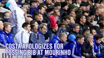 Costa apologizes for tossing bib at Mourinho