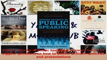 Download  Insider Secrets of Public Speaking answers to the 50 biggest questions on how to deliver PDF Free