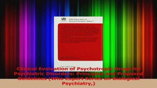 Clinical Evaluation of Psychotropic Drugs for Psychiatric Disorders Principles and PDF