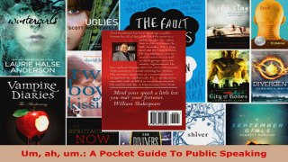 Read  Um ah um A Pocket Guide To Public Speaking EBooks Online