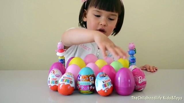 20 Surprise Eggs Barbie Peppa Pig Hello Kitty Spiderman Disney Princess Kinder Eggs Toys U