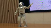Humanoid robot ASIMO performing at Honda Aoyama Building - Tokyo, Japan