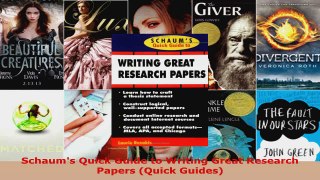 Read  Schaums Quick Guide to Writing Great Research Papers Quick Guides Ebook Free