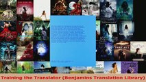Read  Training the Translator Benjamins Translation Library Ebook Free