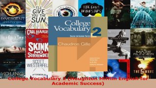 Download  College Vocabulary 2 Houghton Mifflin English for Academic Success Ebook Free