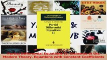 PDF Download  Partial Differential Equations II Elements of the Modern Theory Equations with Constant Download Online