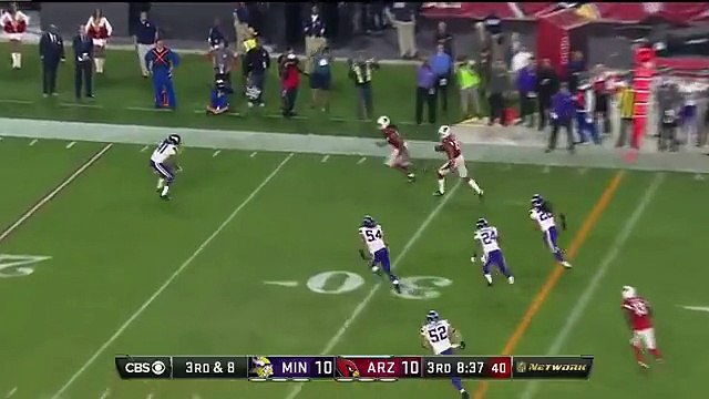 Michael Floyd makes the catch. Larry Fitzgerald goes FULLBACK TRUCK STICK mode. And Carson Palmer makes history