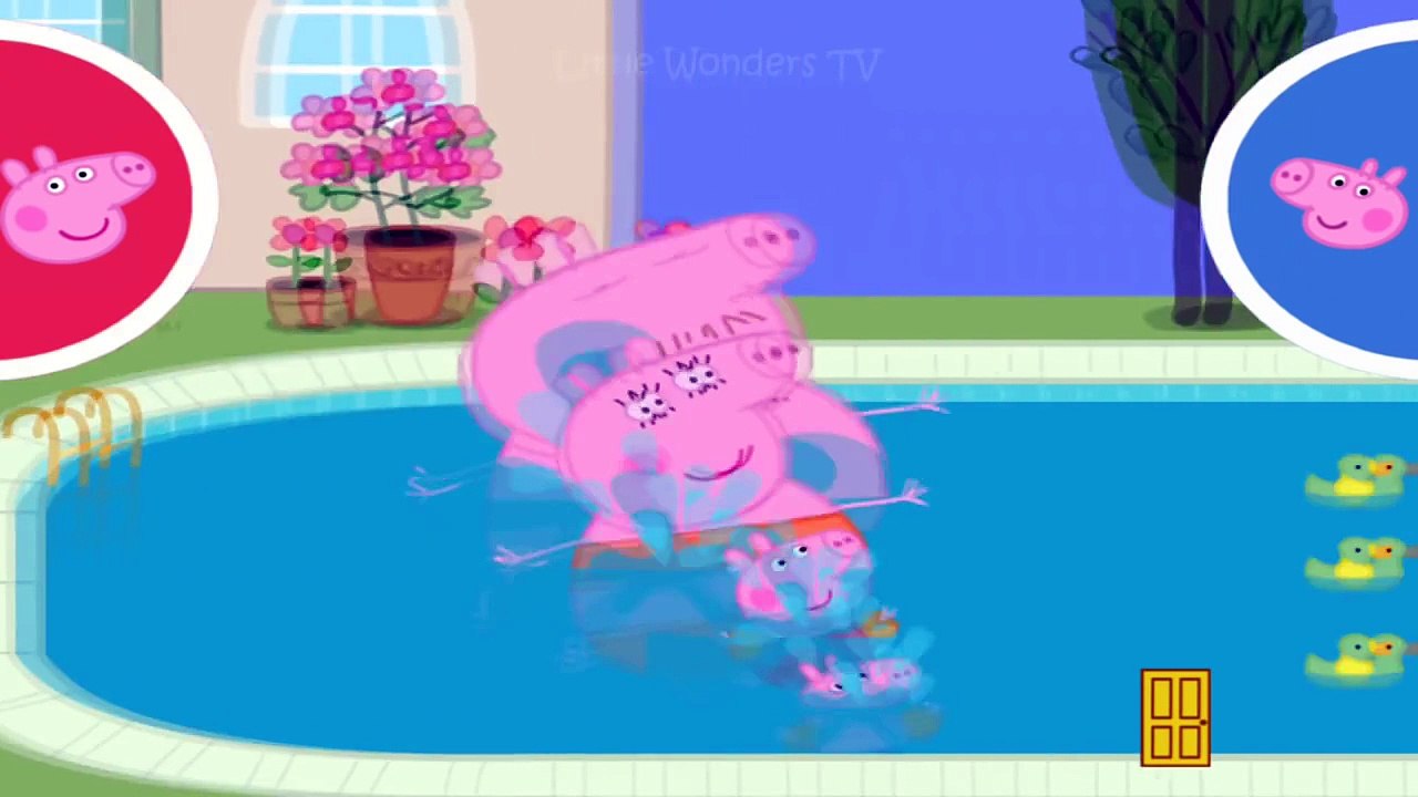 Peppa pig and george pig go swimming with Daddy Pig & Mummy Pig ☀  Peppa Pig Swimming Race ☀