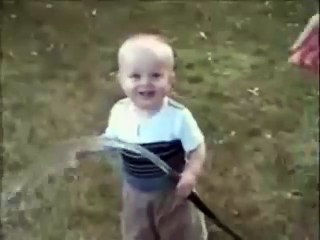 Little kid tries to drink water!