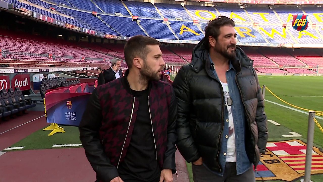 Jordi Alba y Antonio Orozco, encuentro en el Camp Nou