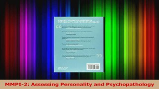 MMPI2 Assessing Personality and Psychopathology Download