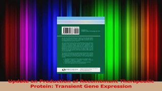 Read  Update on Production of Recombinant Therapeutic Protein Transient Gene Expression Ebook Free