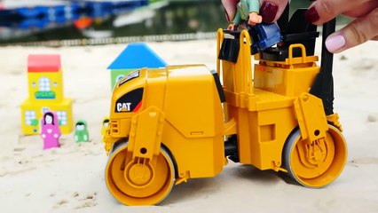 Sand Pit Toys - ROAD ROLLER - How to CREATE a GARDEN in SAND! Kids Construction Playground! , hd online free Full 2016 , hd online free Full 2016