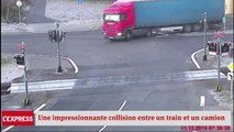 République Tchèque: une impressionnante collision entre un camion et un train