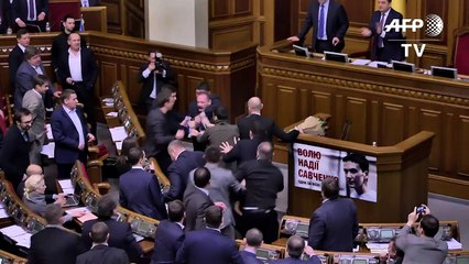 Mass brawl breaks out in Ukrainian parliament