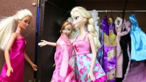 FROZEN CAR ACCIDENT!!! Elsa & Anna Car Crash With Barbie Closet Sitting DisneyCarToys