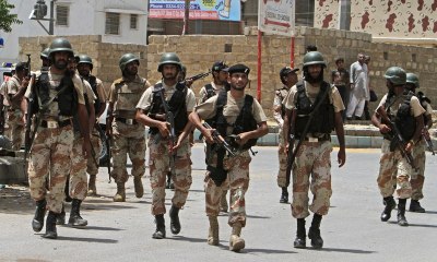 See what MQM workers shouting in front of rangers in karachi