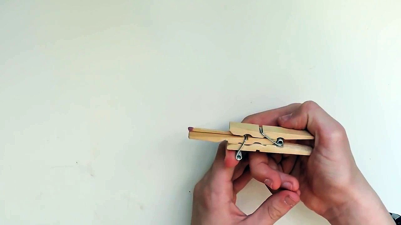 How to Make A Clothespin Toothpick Gun. (Full HD)